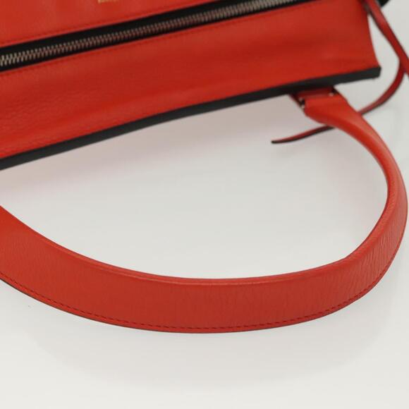 CELINE Edge Hand Bag Leather Orange Silver - Picture 8 of 13